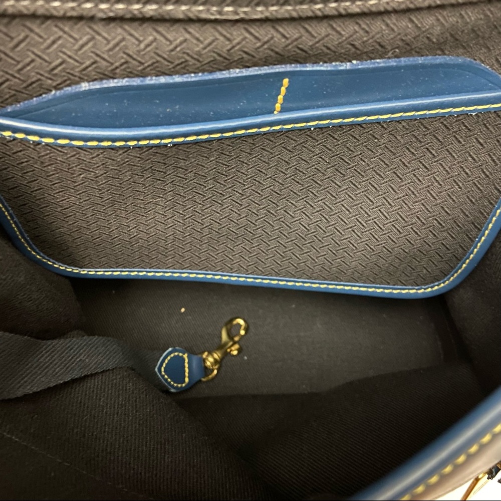 Vintage Dooney & Bourke Blue Denim Leather Backpack - Picture 11 of 11